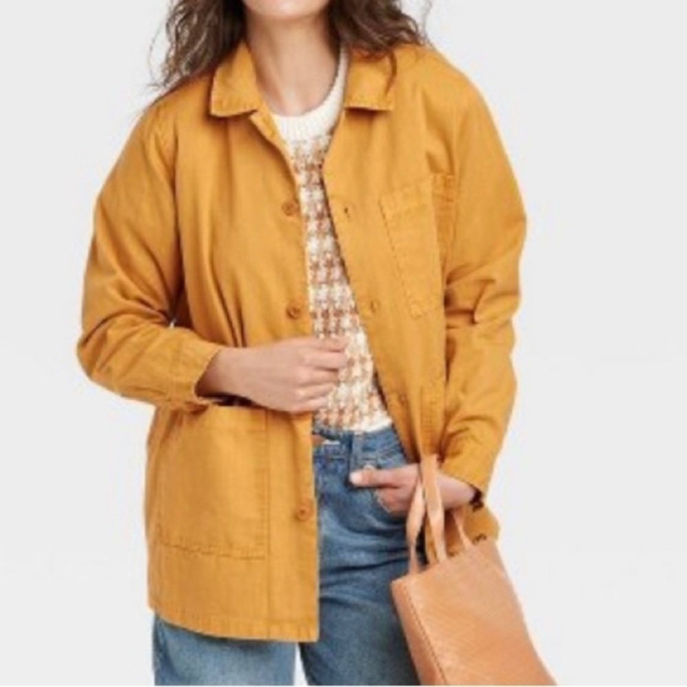 Universal Thread twill barn jacket M orange oversize 100% cotton work chore coat